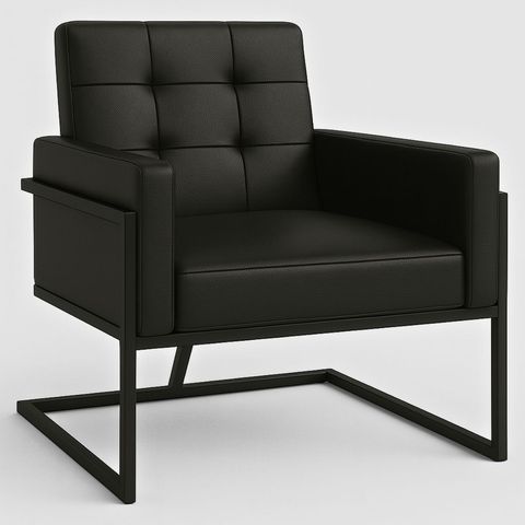 Poltrona Base de Ferro Reforçado para Recepção Clinica Tecido Corano Luxo Estrutura Reforçada