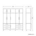 Ver imagem 6 de Guarda-Roupa Casal com Espelho 11 Portas 6 Gavetas Triton Plus Off White/Cinamomo
