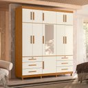 Ver imagem 1 de Guarda-roupa Casal com Espelho 11 Portas 6 Gavetas Triton Plus