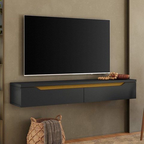 Rack Suspenso para TV até 50 Polegadas 135cm Preto