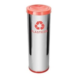 Lixeira de Aço Inox 50l com Tampa Plastica Meia Esfera Jsn Cor:amarelo - 2