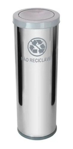 Lixeira de Aço Inox 50l com Tampa Plastica Meia Esfera Jsn Cor:amarelo - 3