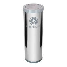 Lixeira de Aço Inox 50l com Tampa Plastica Meia Esfera Jsn Cor:amarelo - 3