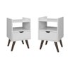 Kit 2 Mesa de Cabeceira Alice Prado Móveis Varias Cores:Branco - 1