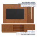 Ver imagem 7 de Estante Ripado Home para Tv de Ate 75 Polegadas 190,5cmx220cm com Led Cascata 100% Mdf 2 Portas Valencia New