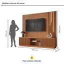 Ver imagem 3 de Estante Ripado Home para Tv de Ate 75 Polegadas 190,5cmx220cm com Led Cascata 100% Mdf 2 Portas Valencia New