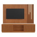 Ver imagem 2 de Estante Ripado Home para Tv de Ate 75 Polegadas 190,5cmx220cm com Led Cascata 100% Mdf 2 Portas Valencia New