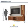 Estante Ripado Home para Tv de Ate 75 Polegadas com Led Cascata 100% Mdf 2 Portas 220cm Valencia New - 3