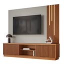 Ver imagem 5 de Estante Ripado Home para Tv de Ate 75 Polegadas com Led Cascata 100% Mdf 2 Portas 220cm Valencia New