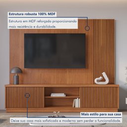 Estante Home para Tv de Ate 75 Polegadas 2 Portas 100% Mdf 220cm Valencia New - 6