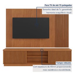 Estante Home para Tv de Ate 75 Polegadas 2 Portas 100% Mdf 220cm Valencia New - 7