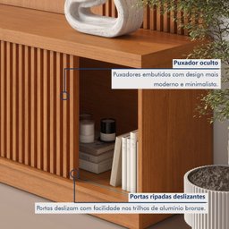Estante Home para Tv de Ate 75 Polegadas 2 Portas 100% Mdf 220cm Valencia New - 12
