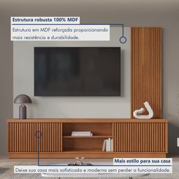 Estante Home para Tv de Ate 75 Polegadas 2 Portas 100% Mdf 220 Cm Valencia New - 6