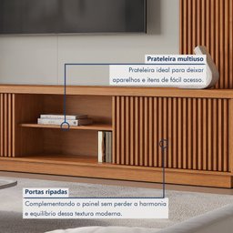 Estante Home para Tv de Ate 75 Polegadas 2 Portas 100% Mdf 220 Cm Valencia New - 12