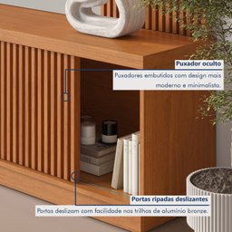 Estante Home para Tv de Ate 75 Polegadas 2 Portas 100% Mdf 220 Cm Valencia New - 8