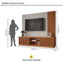 Ver imagem 4 de Estante Ripado para TV até 75 Polegadas 100% MDF 220cm 2 Portas Valencia Bege