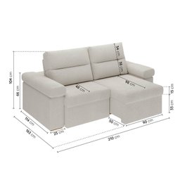 Sofá Retrátil e Reclinável 210cm Botero CabeCasa MadeiraMadeira - 3