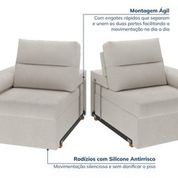 Sofá Retrátil e Reclinável 210cm Botero CabeCasa MadeiraMadeira - 7