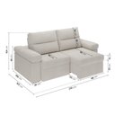 Ver imagem 3 de Sofá Retrátil e Reclinável 210cm Botero CabeCasa MadeiraOriginals Branco Off White