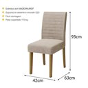 Ver imagem 4 de Conjunto Com 2 Cadeiras De Jantar Multimóveis Cr50041 Bege Bege