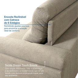 Sofá Retrátil e Reclinável 210cm Botero CabeCasa MadeiraMadeira - 5