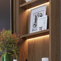 Estante Painel para Tv 82 Pol 240cm com Led Hawai C05 Amêndoa - Mpozenato - 7