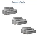 Ver imagem 4 de Sofá Retrátil e Reclinável 3 Lugares Tecido Cinza Botero 210cm CabeCasa MadeiraOriginals