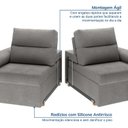 Ver imagem 7 de Sofá Retrátil e Reclinável 3 Lugares Tecido Cinza Botero 210cm CabeCasa MadeiraOriginals
