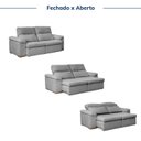 Ver imagem 4 de Sofá Retrátil e Reclinável 3 Lugares Tecido Cinza Botero 210cm CabeCasa MadeiraOriginals