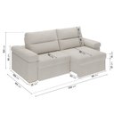 Ver imagem 4 de Sofá Retrátil e Reclinável 3 Lugares Off White Botero 230cm CabeCasa MadeiraOriginals