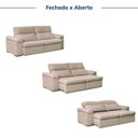 Ver imagem 5 de Sofá Retrátil e Reclinável 3 Assentos Tecido Bege Botero 230cm CabeCasa MadeiraOriginals