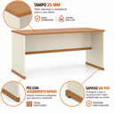 Ver imagem 4 de Mesa de Computador Moderna para Escritório 136 cm Berlin - Off/Nature