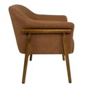 Ver imagem 3 de Kit 02 Poltronas Luna Base Madeira Poliéster Bouclé Terracota - Nexta Casa