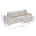 Ver imagem 3 de Sofá Retrátil e Reclinável 290cm Botero CabeCasa MadeiraOriginals Branco Off White
