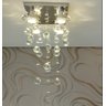 Lustre de Cristal, para Sala de Jantar/Estar, Quarto, Hall,com 40 cm de Altura, Base de Inox Polido  - 2