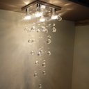 Ver imagem 4 de Lustre de Cristal, para Sala de Jantar/Estar, Quarto, Hall,com 40 cm de Altura, Base de Inox Polido 