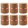 Kit 06 Puffs Bancos Decorativos Redondo Porto 49x43cm Corano Amarula - Desk Design - 1