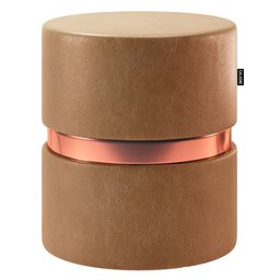 Kit 06 Puffs Bancos Decorativos Redondo Porto 49x43cm Corano Amarula - Desk Design - 3