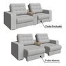Sofá Retrátil e Reclinável 2 Lugares com Console Cooler 263cm Choloma Espresso Móveis - 5