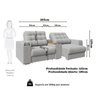Sofá Retrátil e Reclinável 2 Lugares com Console Cooler 263cm Choloma Espresso Móveis - 3