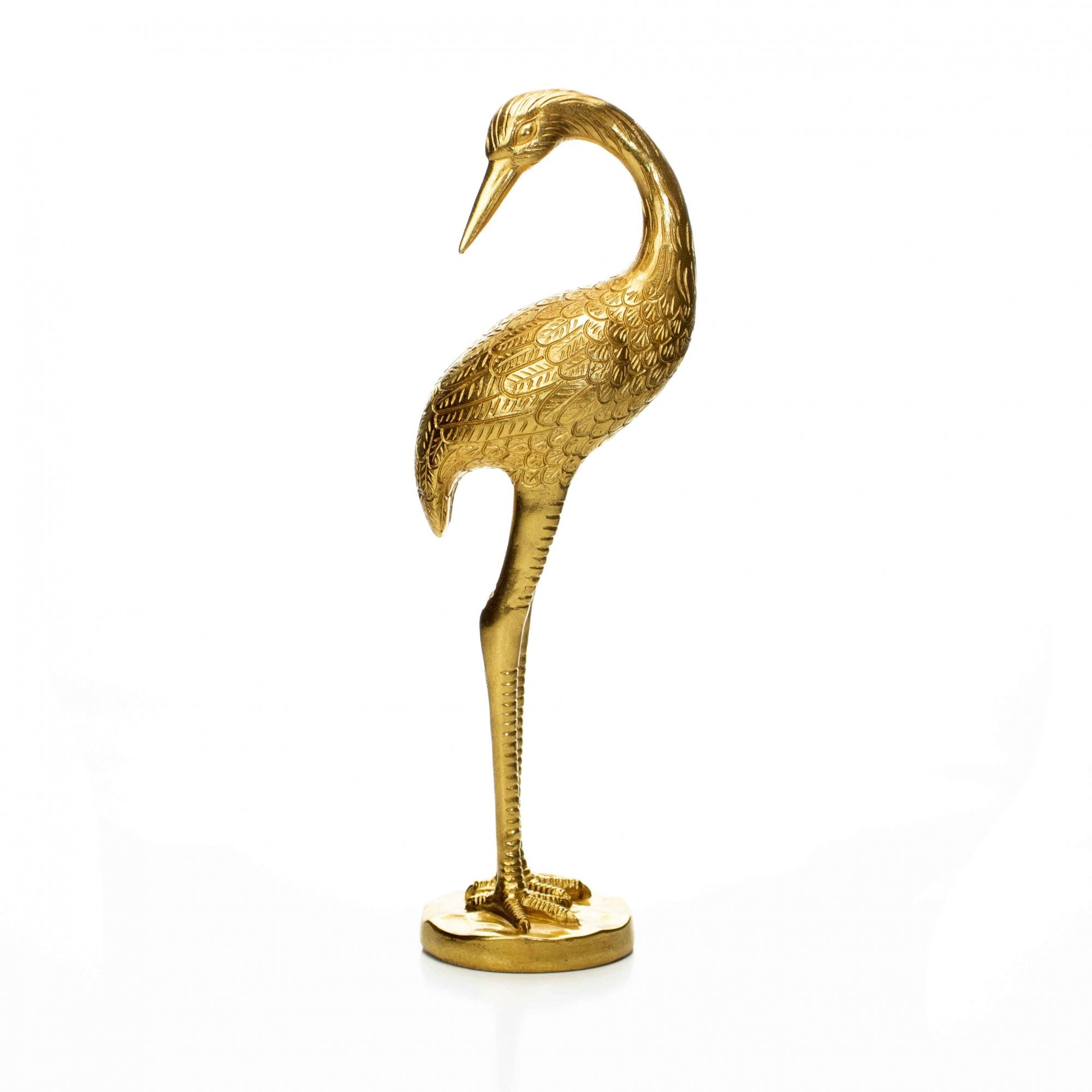 Escultura Pássaro em Poliresina Dourado 40x14 cm - D'Rossi - 1