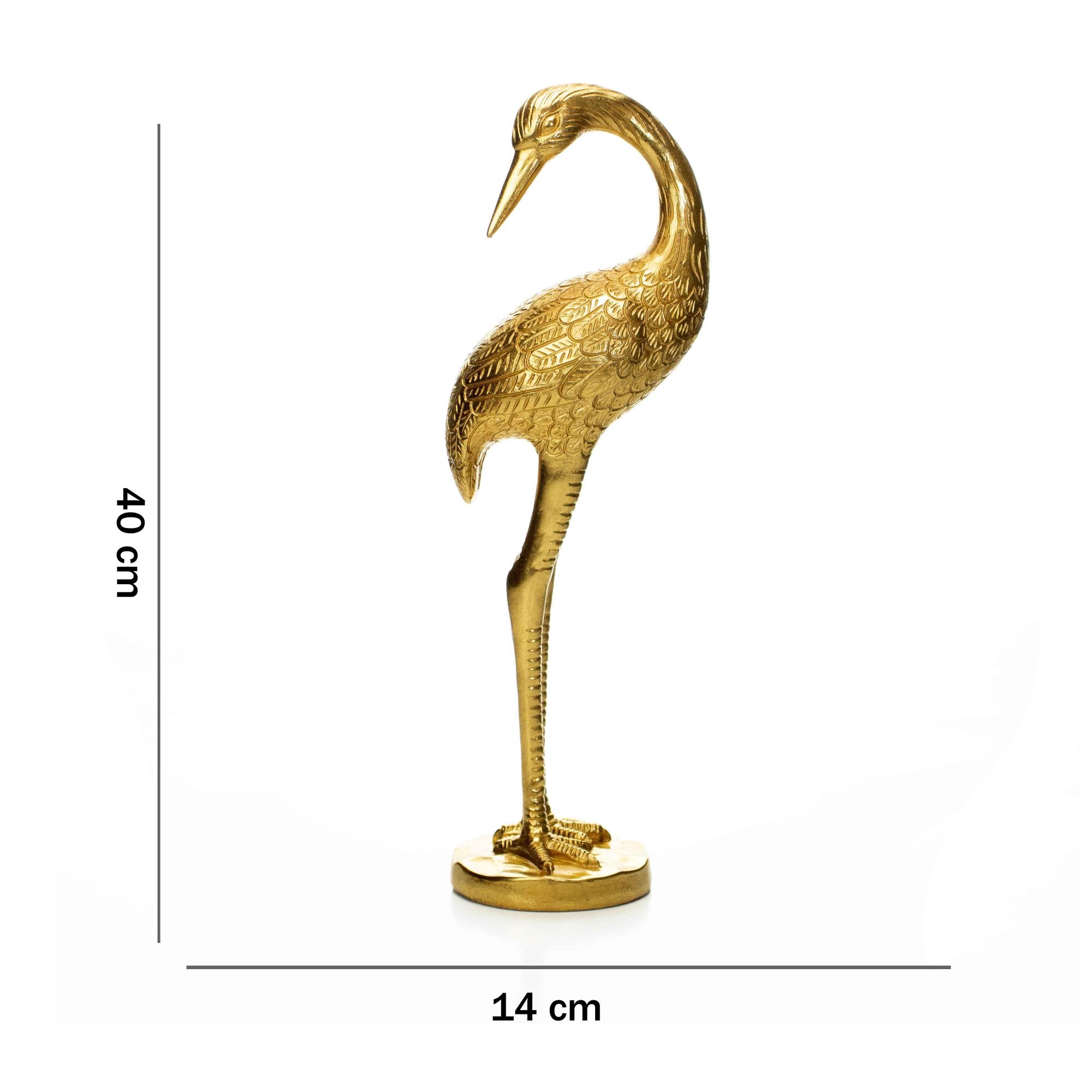Escultura Pássaro em Poliresina Dourado 40x14 cm - D'Rossi - 7