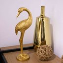Ver imagem 3 de Escultura Pássaro em Poliresina Dourado 40x14 cm - D’Rossi