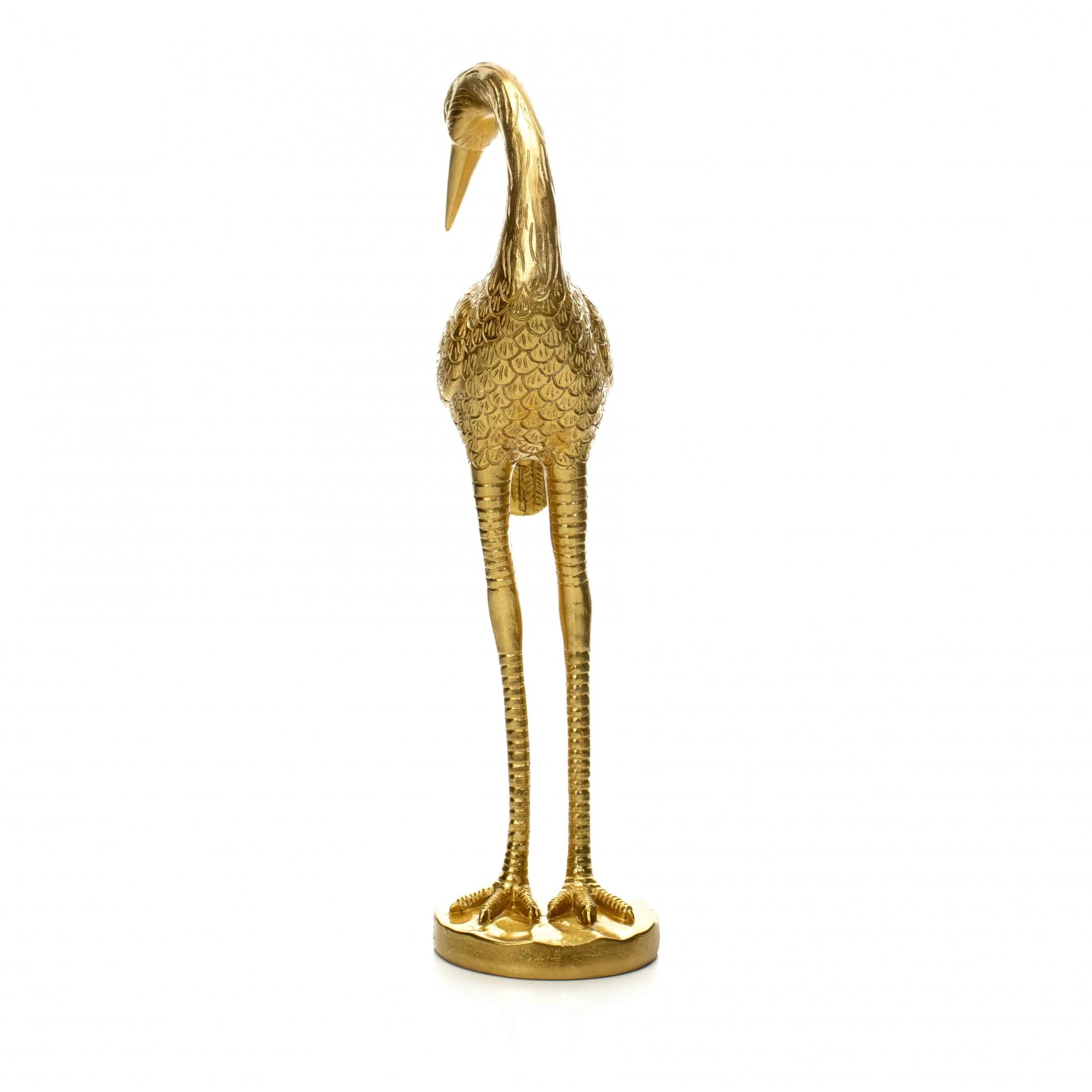 Escultura Pássaro em Poliresina Dourado 40x14 cm - D'Rossi - 4