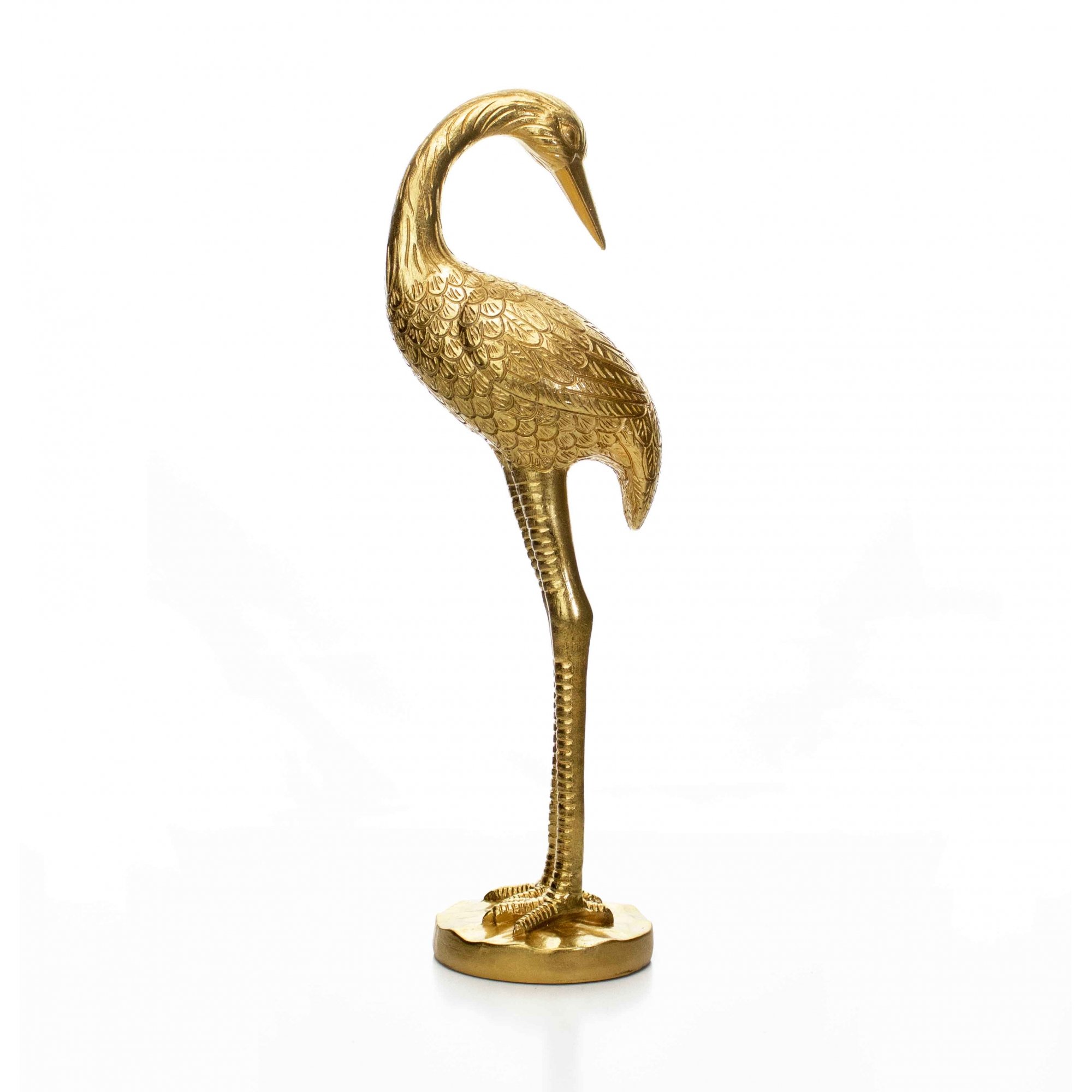 Escultura Pássaro em Poliresina Dourado 40x14 cm - D'Rossi - 5