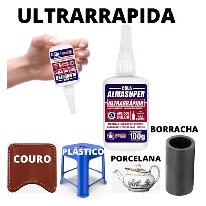 Cola Instantânea Ultra Couro Porcelana Borracha Metal 100g - 4