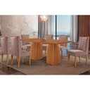Ver imagem 1 de Conjunto: Mesa Sala Jantar Maldivas Tampo Curvo 180cm+6 Cadeiras Dafne Madeira Naturale - Capuccino/