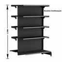 Ver imagem 3 de Gondola Centro 170 Fit Ate 2 Metros 2 Ponta Preto 30b Pe Cinza