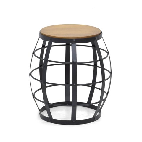 Banqueta de Madeira com Metal Seat Garden Oregon
