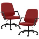 Ver imagem 1 de Kit 02 Cadeiras Executiva Diretor Base Giratória Hub F02 Sintético Vermelho - Lyam Decor
